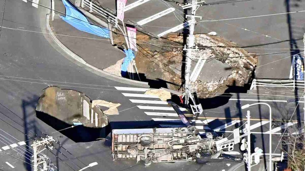 Japan Sinkhole Swallows Truck: Rescue Operation Faces Challenges